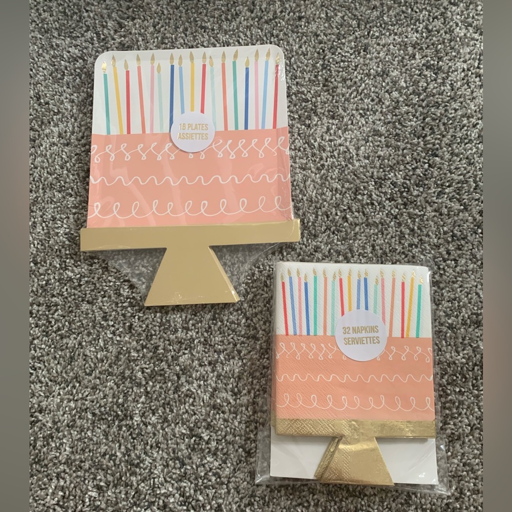 Meri Meri Birthday Cake Plates & Napkins